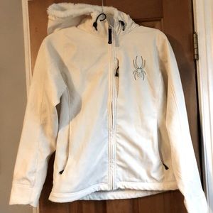 Spyder off white hooded jacket, M